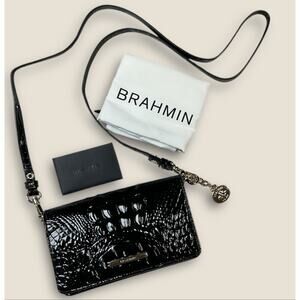 Brahmin Alligator Embossed Leather Crossbody - Gold